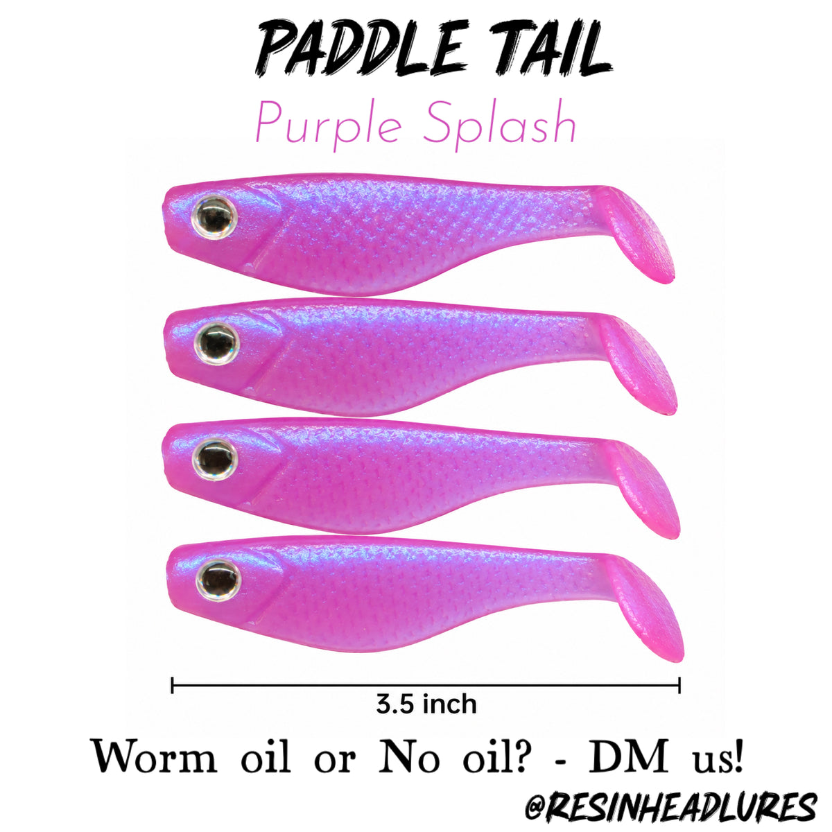 (4 pcs) 3.5β Handmade Paddle Tail Soft Plastic Fishing Lures β Freshwater & Saltwater Bait for Bass, Walleye, Trout, Redfish, Snook & More