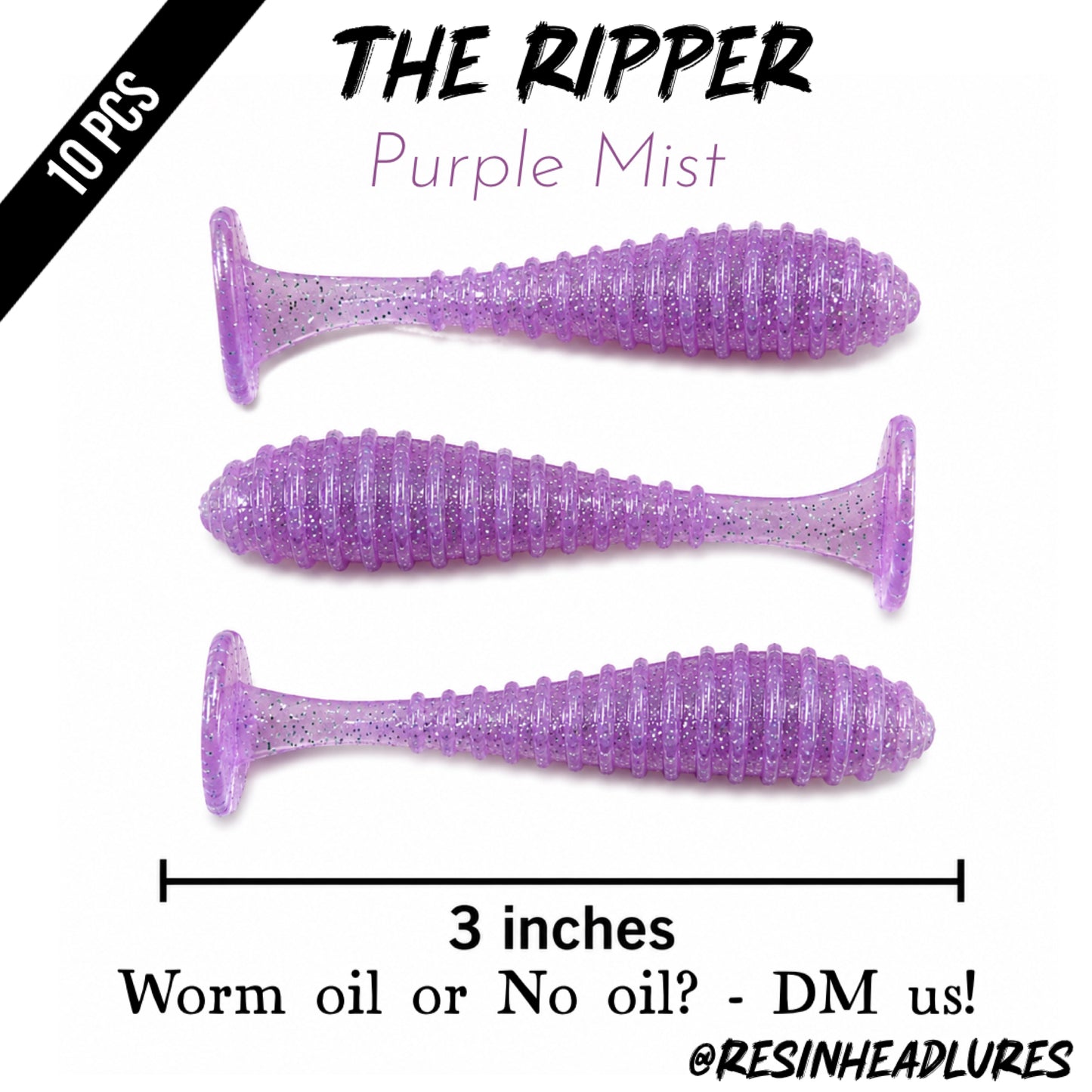 (10PCS) Saltwater/Freshwater (3β) The Ripper Lifelike Soft Plastic Fishing Lures β Handmade and Hand-injected Fishing Lures