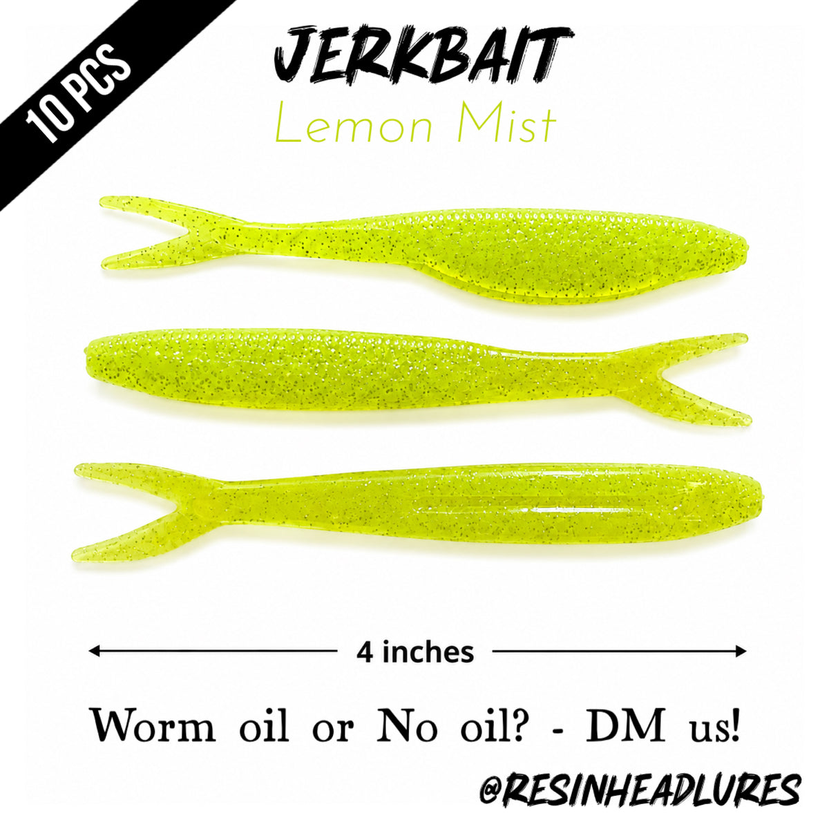 4” Handmade Jerkbait Soft Plastic Fishing Lures – Freshwater & Saltwater Bait for Bass, Walleye, Trout, Redfish, Snook & More