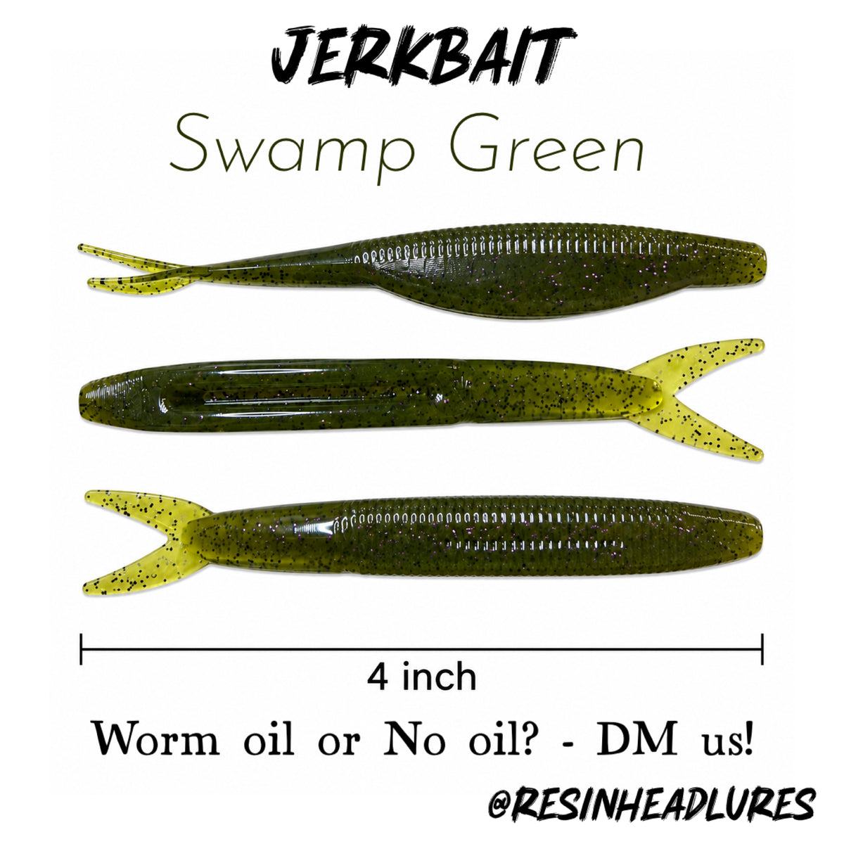 4” Handmade Jerkbait Soft Plastic Fishing Lures – Freshwater & Saltwater Bait for Bass, Walleye, Trout, Redfish, Snook & More