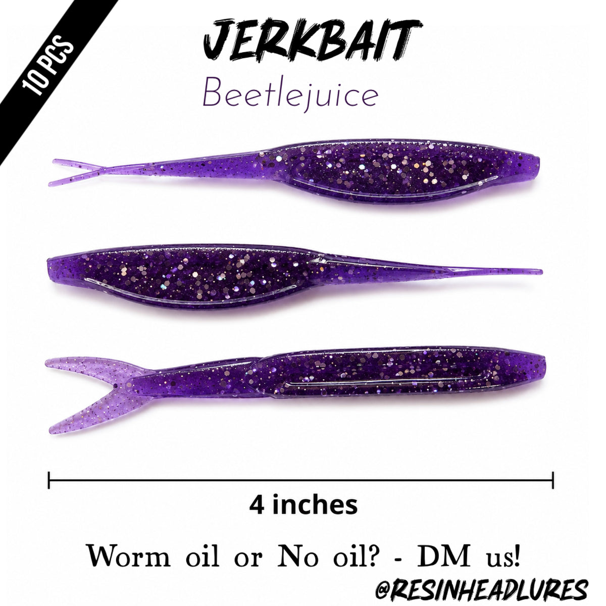 4” Handmade Jerkbait Soft Plastic Fishing Lures – Freshwater & Saltwater Bait for Bass, Walleye, Trout, Redfish, Snook & More