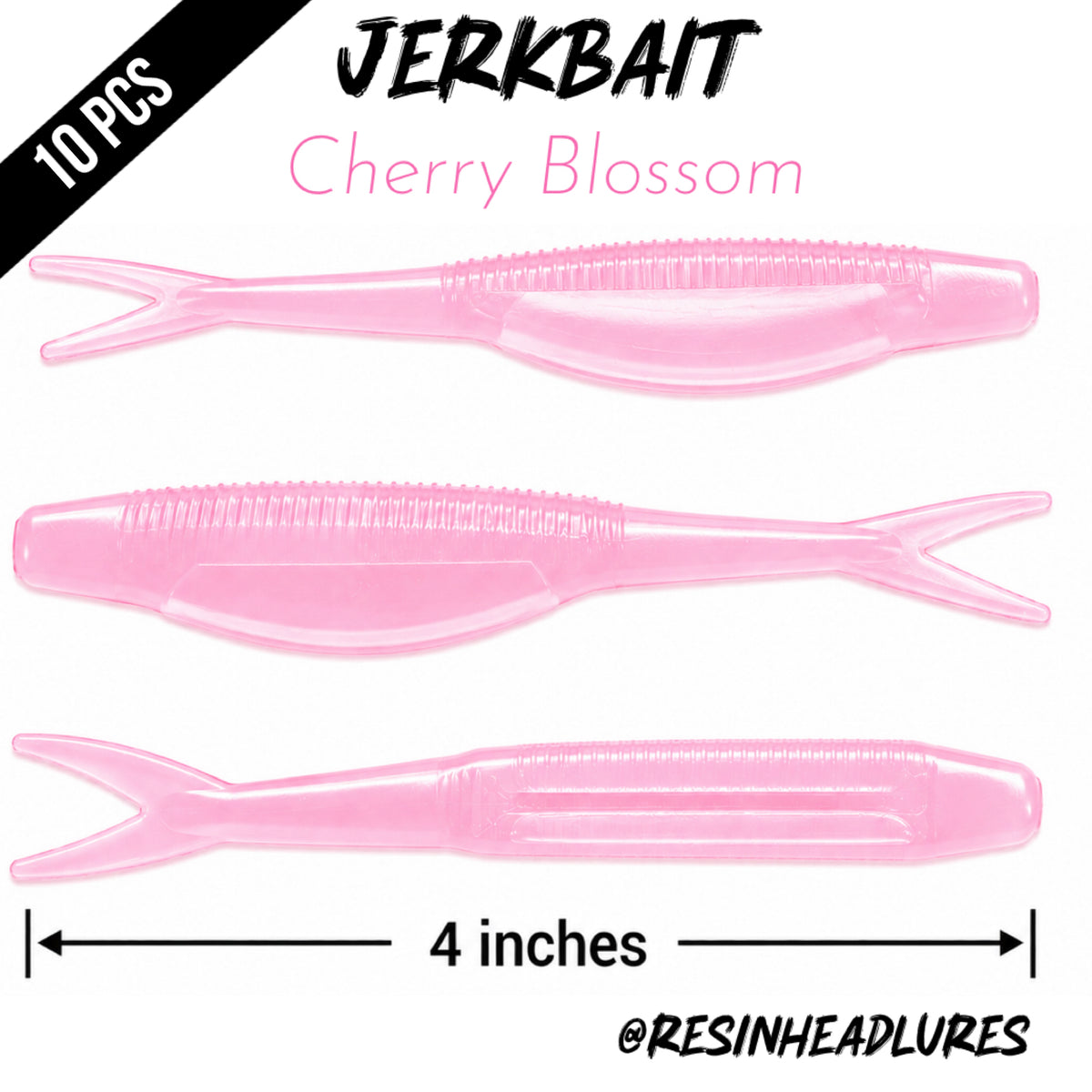 4” Handmade Jerkbait Soft Plastic Fishing Lures – Freshwater & Saltwater Bait for Bass, Walleye, Trout, Redfish, Snook & More