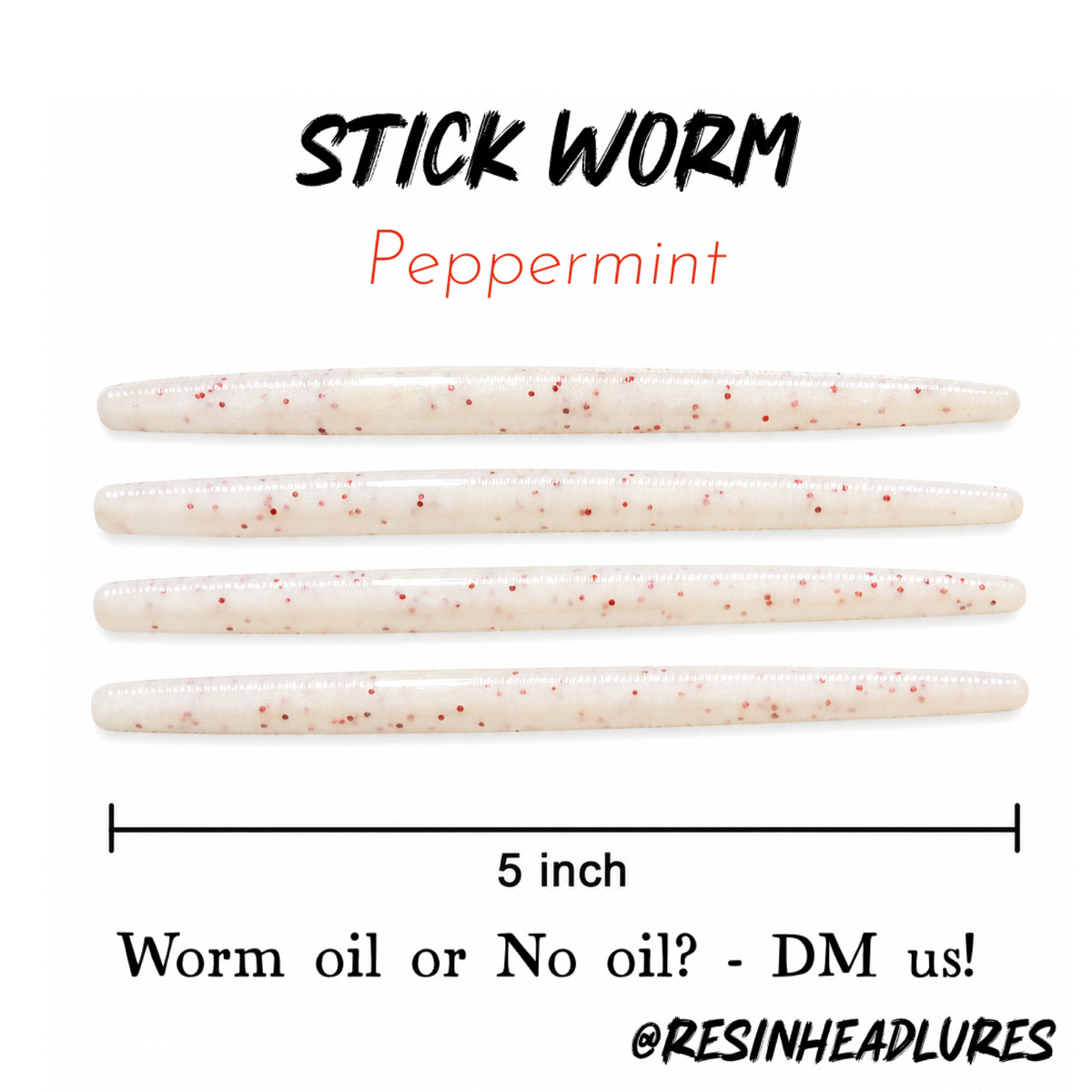 5” Handmade Stick Worm Soft Plastic Fishing Lures – Freshwater & Saltwater Bait for Bass, Trout, Crappie, Redfish, Snook & More