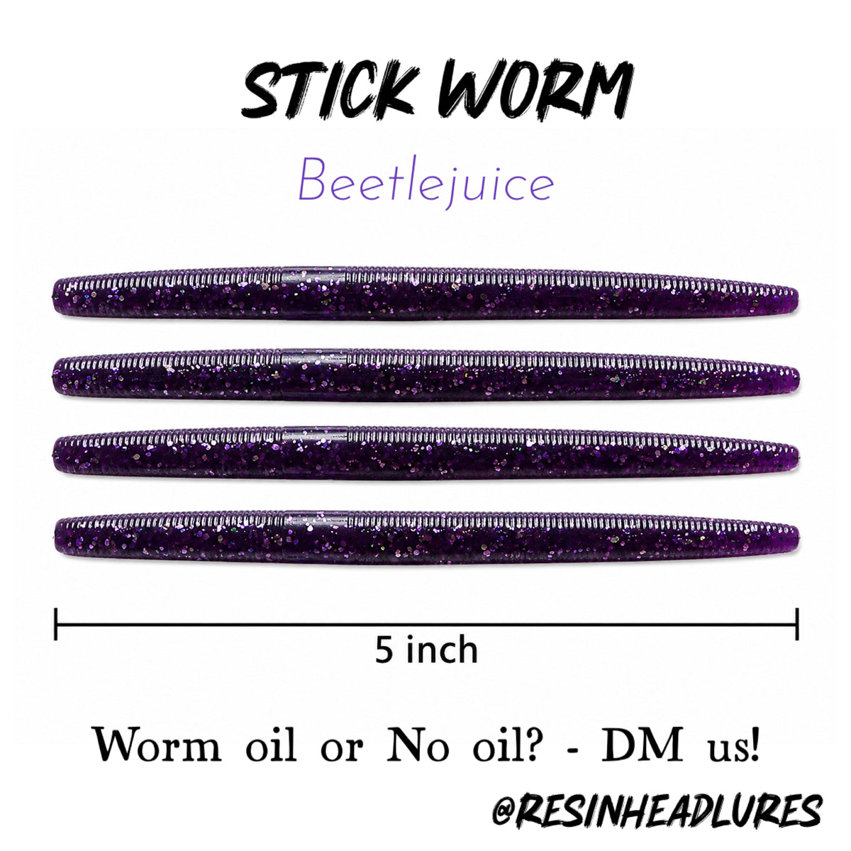 5” Handmade Stick Worm Soft Plastic Fishing Lures – Freshwater & Saltwater Bait for Bass, Trout, Crappie, Redfish, Snook & More
