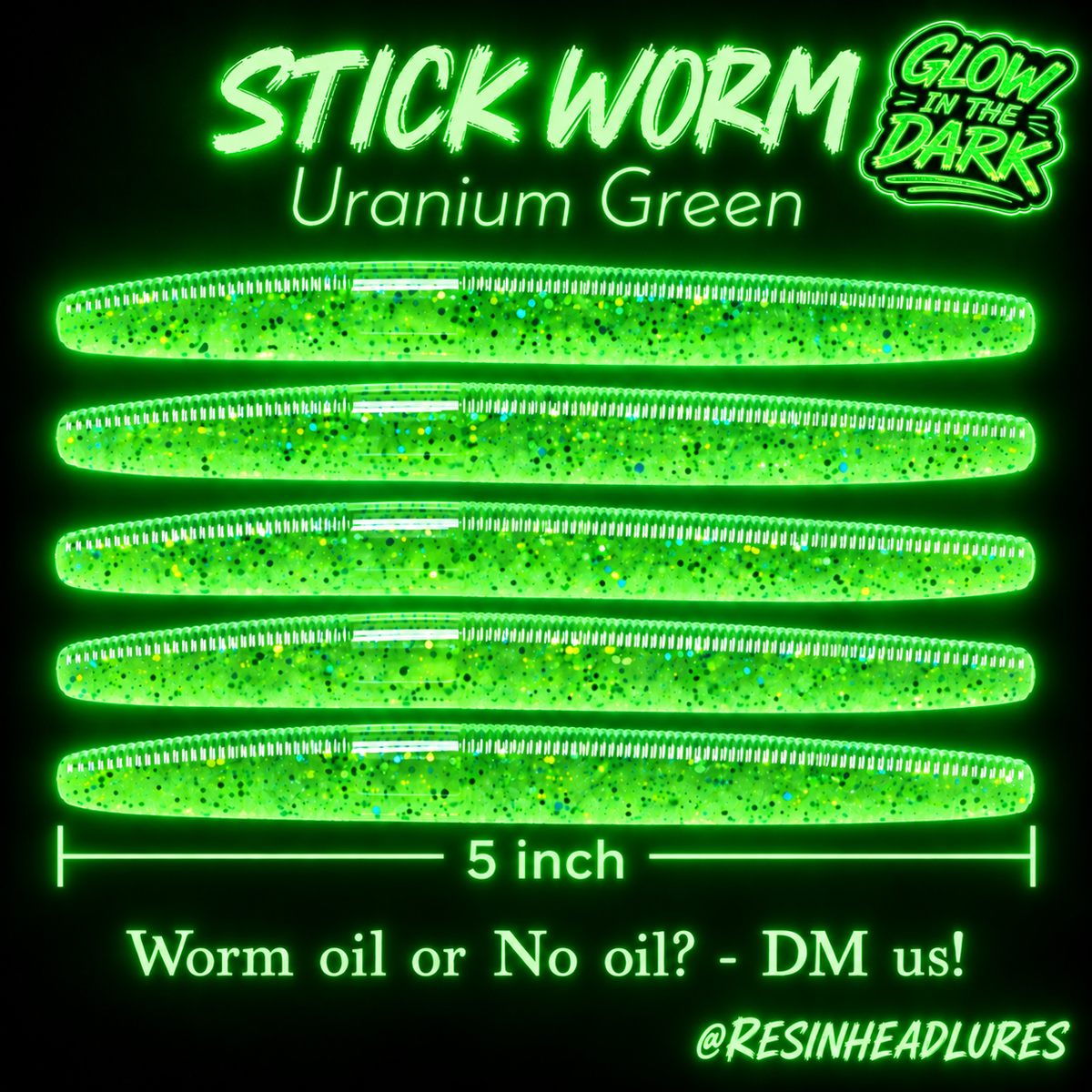 5” Handmade Stick Worm Soft Plastic Fishing Lures – Freshwater & Saltwater Bait for Bass, Trout, Crappie, Redfish, Snook & More
