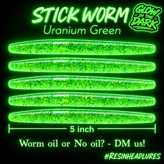 5” Handmade Stick Worm Soft Plastic Fishing Lures – Freshwater & Saltwater Bait for Bass, Trout, Crappie, Redfish, Snook & More