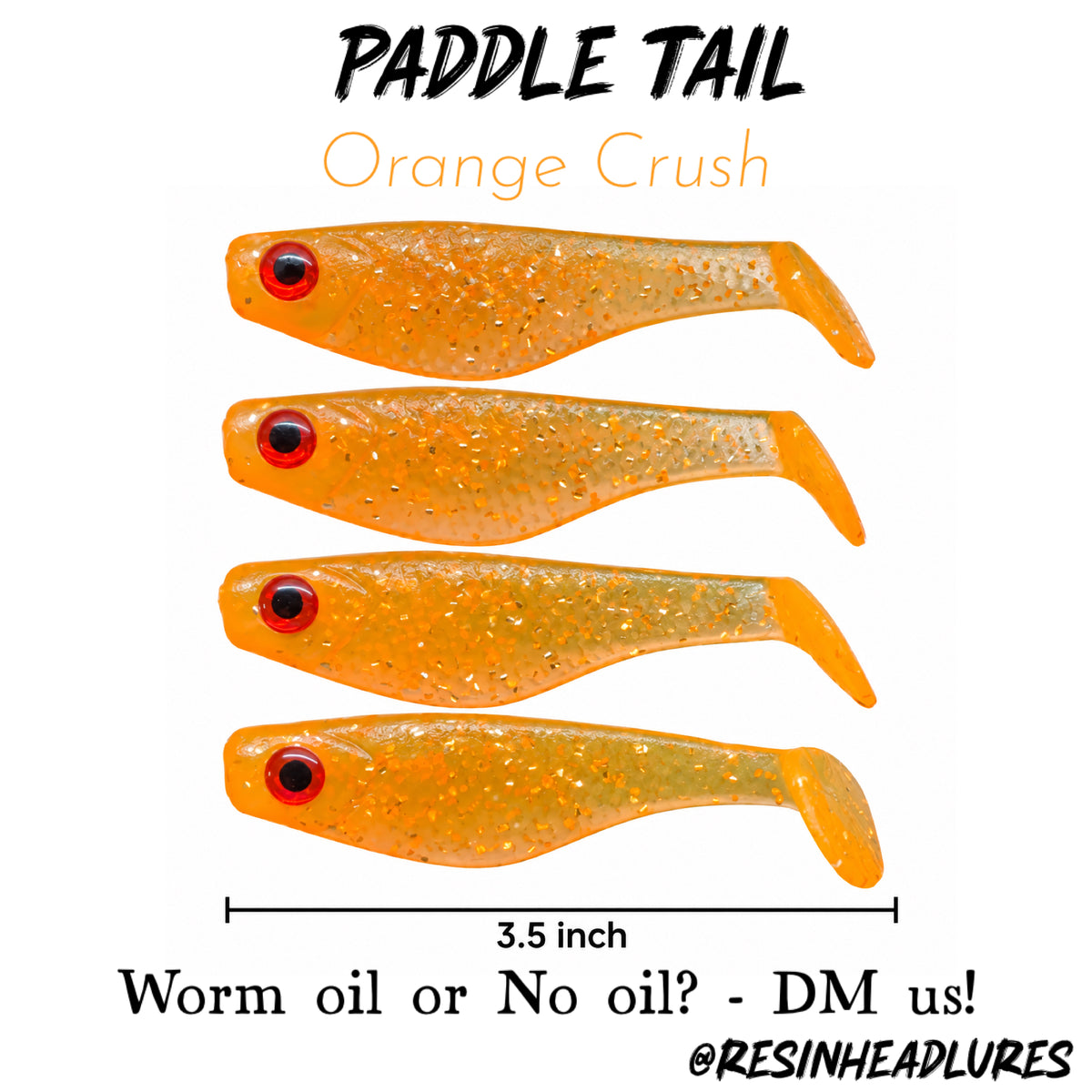 (4 pcs) 3.5” Handmade Paddle Tail Soft Plastic Fishing Lures – Freshwater & Saltwater Bait for Bass, Walleye, Trout, Redfish, Snook & More