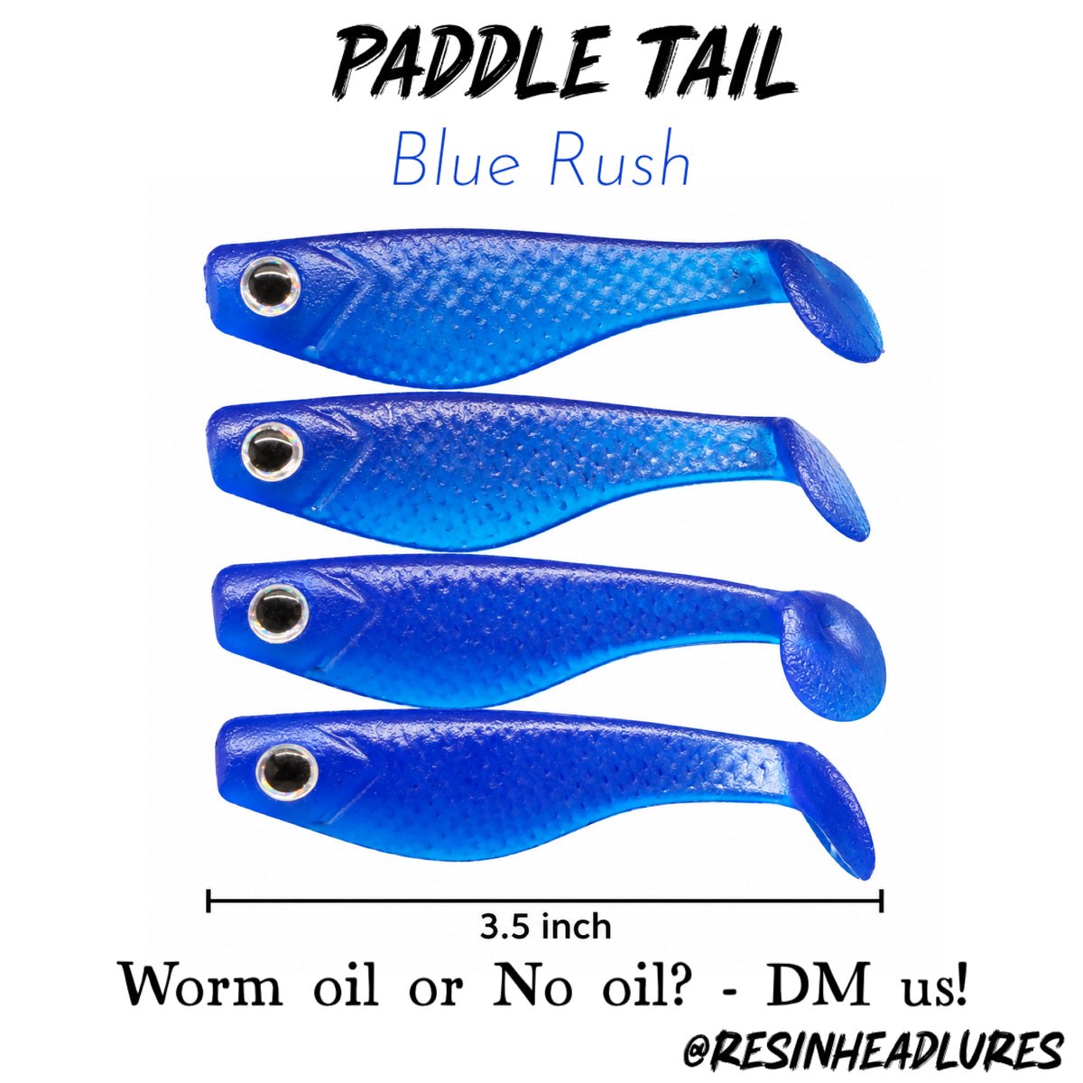 (4 pcs) 3.5” Handmade Paddle Tail Soft Plastic Fishing Lures – Freshwater & Saltwater Bait for Bass, Walleye, Trout, Redfish, Snook & More