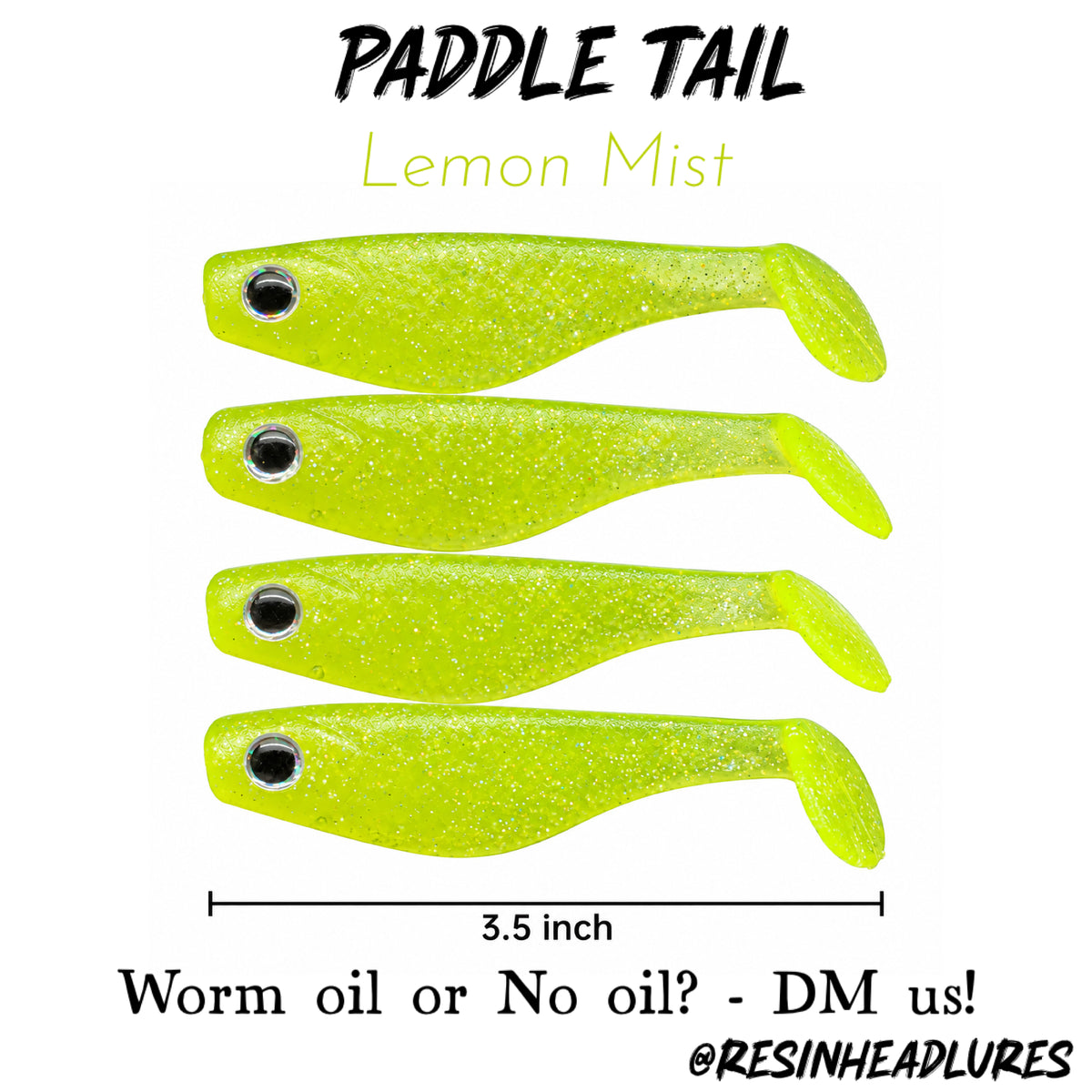 (4 pcs) 3.5” Handmade Paddle Tail Soft Plastic Fishing Lures – Freshwater & Saltwater Bait for Bass, Walleye, Trout, Redfish, Snook & More