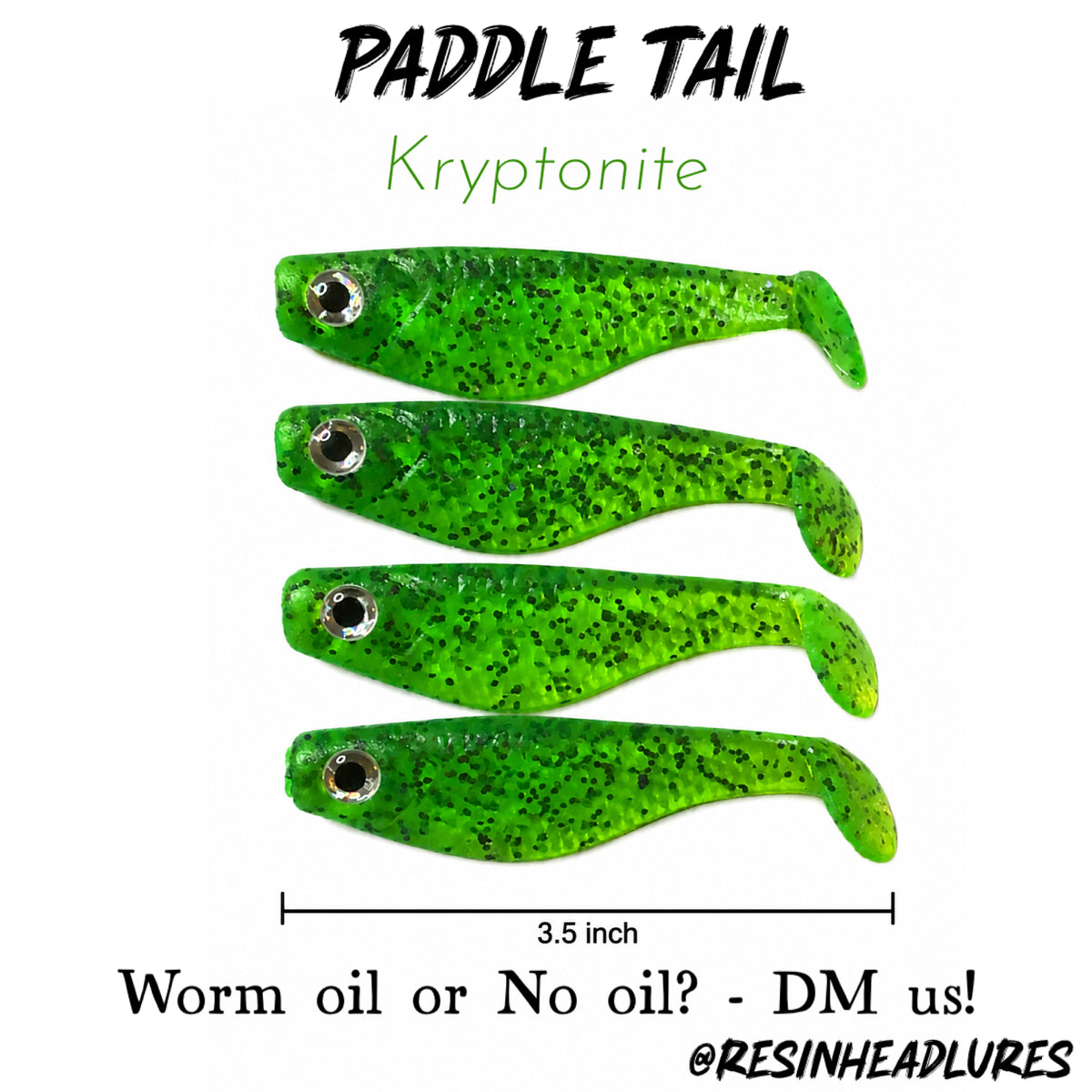 (4 pcs) 3.5” Handmade Paddle Tail Soft Plastic Fishing Lures – Freshwater & Saltwater Bait for Bass, Walleye, Trout, Redfish, Snook & More