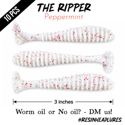 (10PCS) Saltwater/Freshwater (3”) The Ripper Lifelike Soft Plastic Fishing Lures – Handmade and Hand-injected Fishing Lures