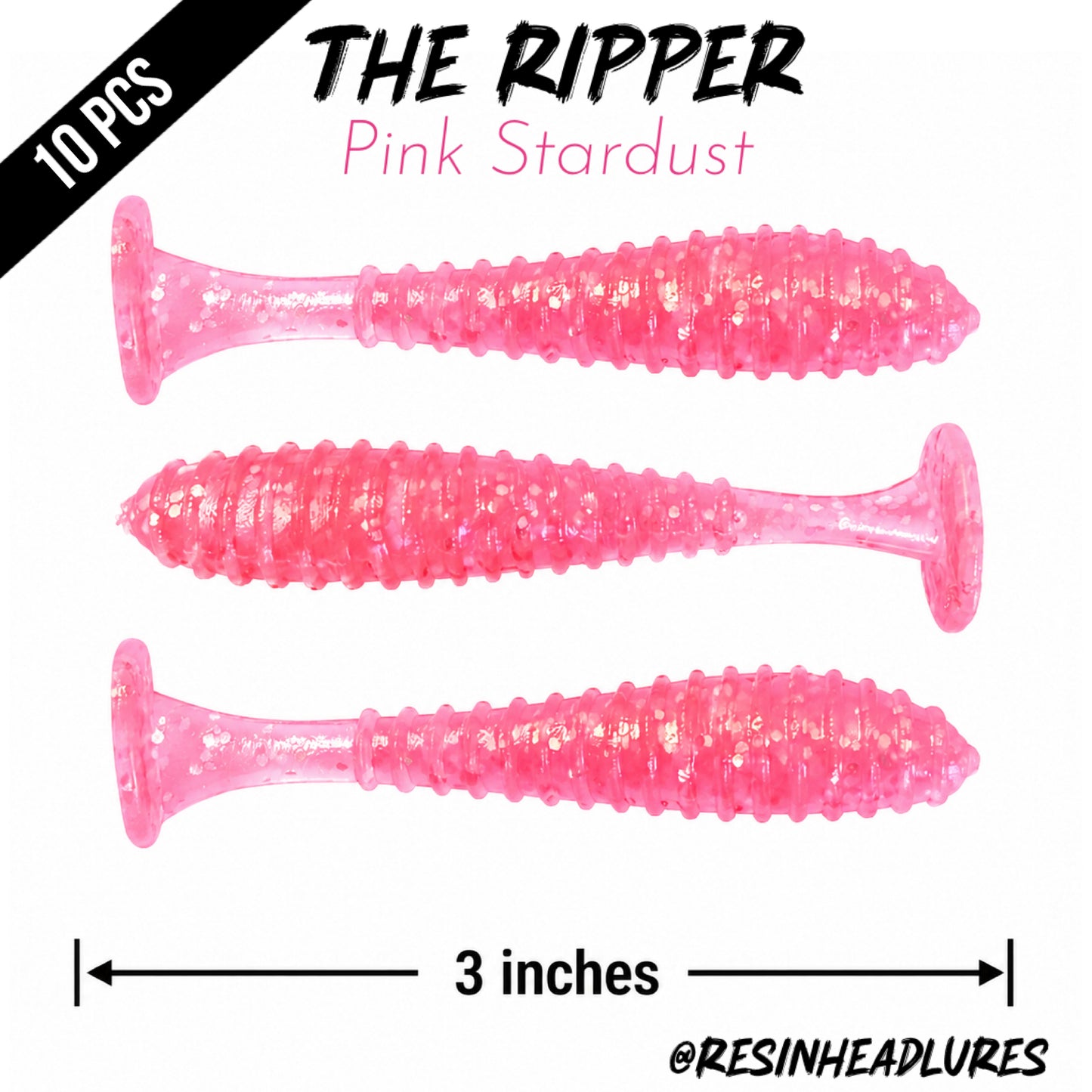 (10PCS) Saltwater/Freshwater (3”) The Ripper Lifelike Soft Plastic Fishing Lures – Handmade and Hand-injected Fishing Lures