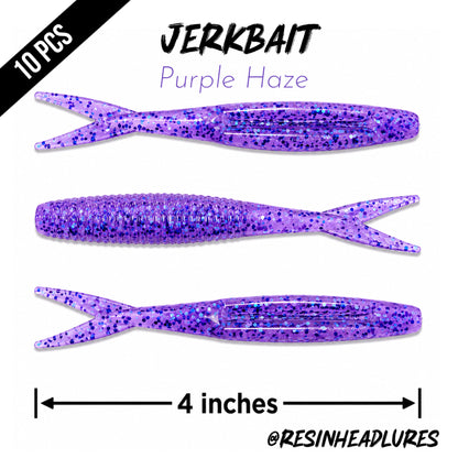10PCS) – Saltwater/Freshwater (4”) Jerkbait Lifelike Soft Plastic Fishing Lures – Handmade and Hand-injected Fishing Lures