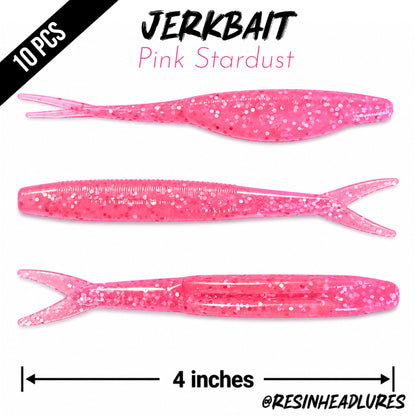 10PCS) – Saltwater/Freshwater (4”) Jerkbait Lifelike Soft Plastic Fishing Lures – Handmade and Hand-injected Fishing Lures