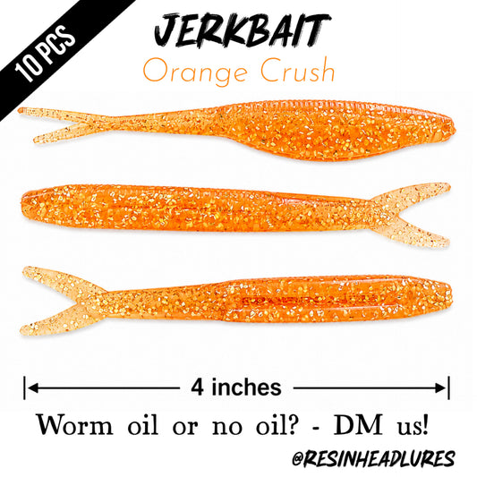 10PCS) – Saltwater/Freshwater (4”) Jerkbait Lifelike Soft Plastic Fishing Lures – Handmade and Hand-injected Fishing Lures