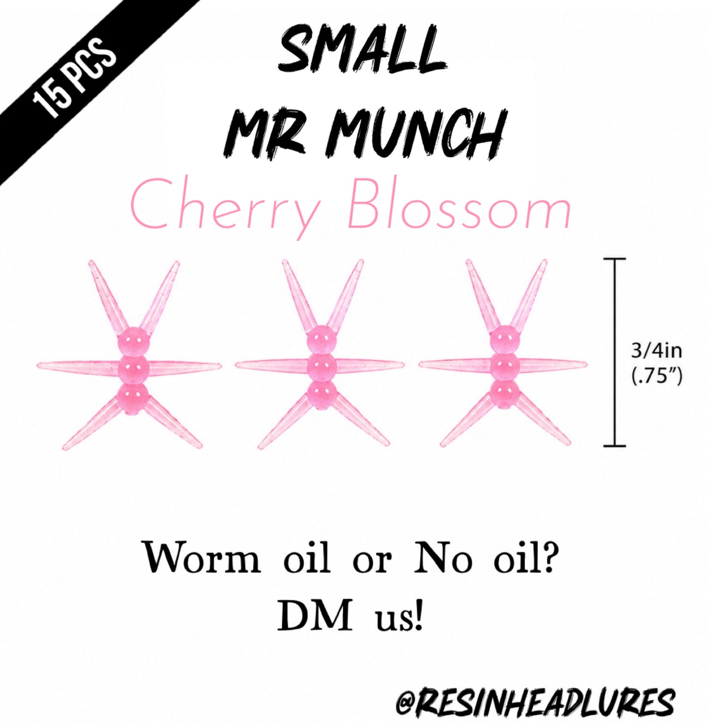 (15pcs) Ice Fishing 3/4” Mr Munch Lures for Panfish, Walleyes and More! Hand-injected Soft Plastic Baits.