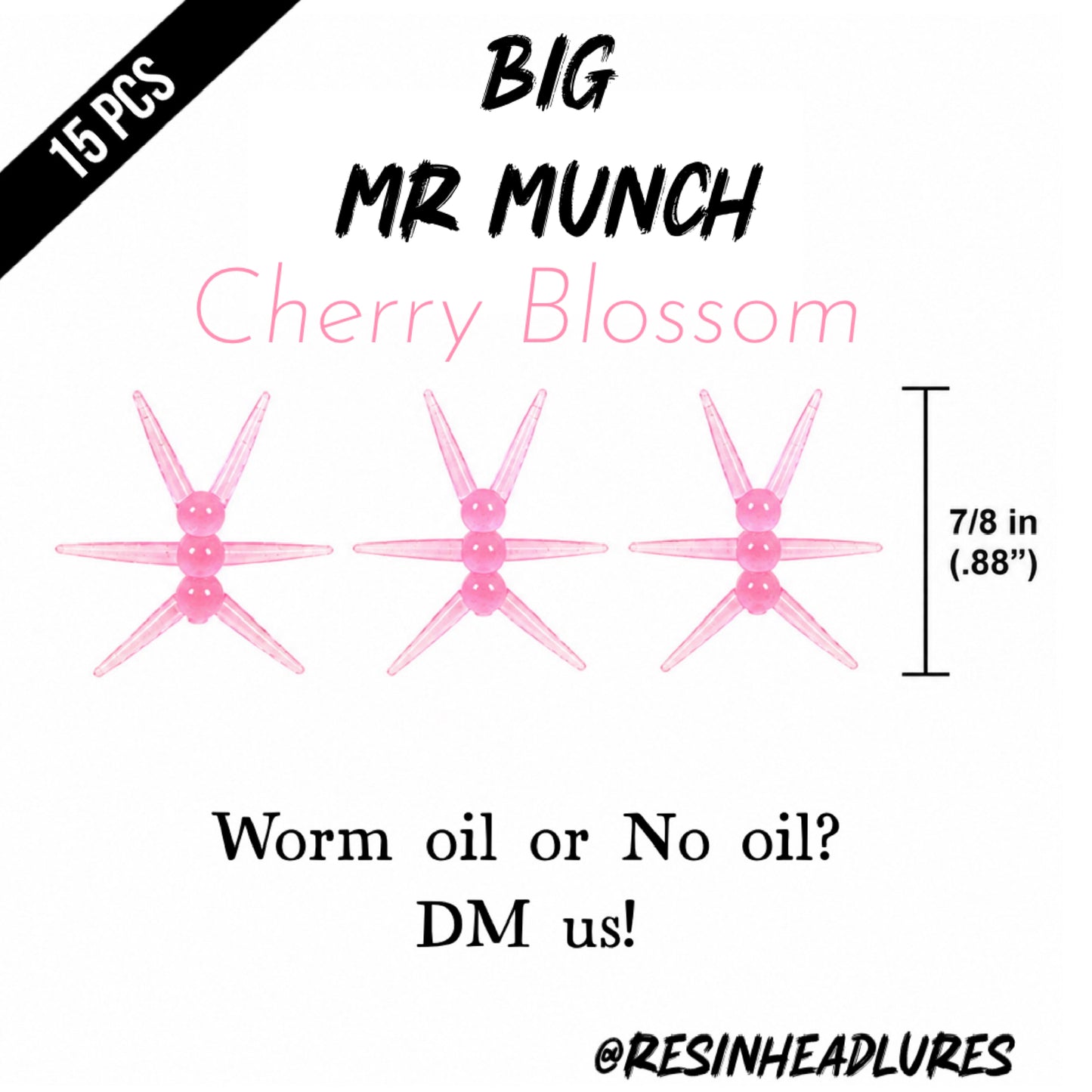 (15pcs) Ice Fishing 7/8” Mr Munch Lures for Panfish, Walleyes and More! Hand-injected Soft Plastic Baits