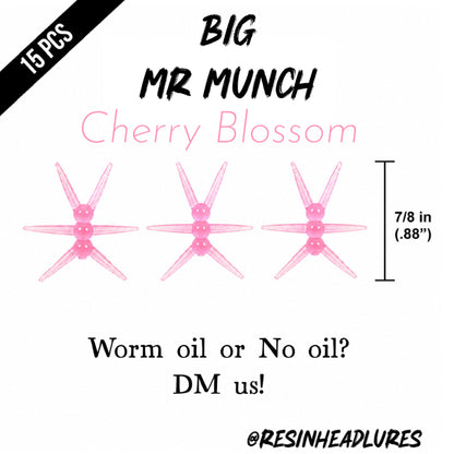 (15pcs) Ice Fishing 7/8” Mr Munch Lures for Panfish, Walleyes and More! Hand-injected Soft Plastic Baits
