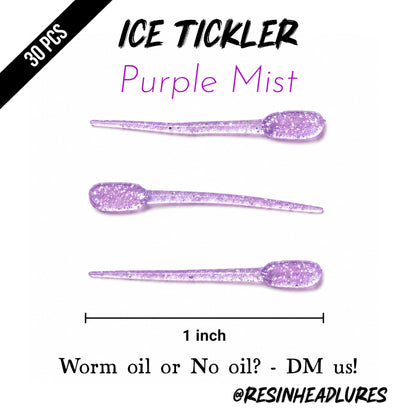 (30pcs) Ice Fishing 1” Ice Tickler Lures for Panfish, Walleyes and More! Hand-injected Soft Plastic Baits.