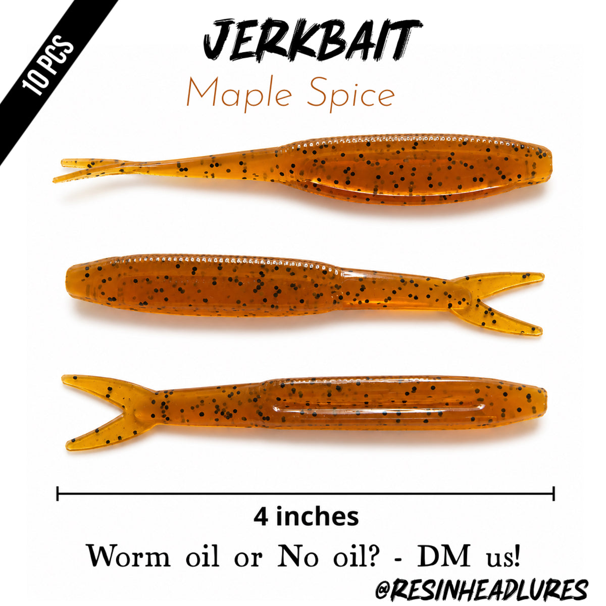 4” Handmade Jerkbait Soft Plastic Fishing Lures – Freshwater & Saltwater Bait for Bass, Walleye, Trout, Redfish, Snook & More