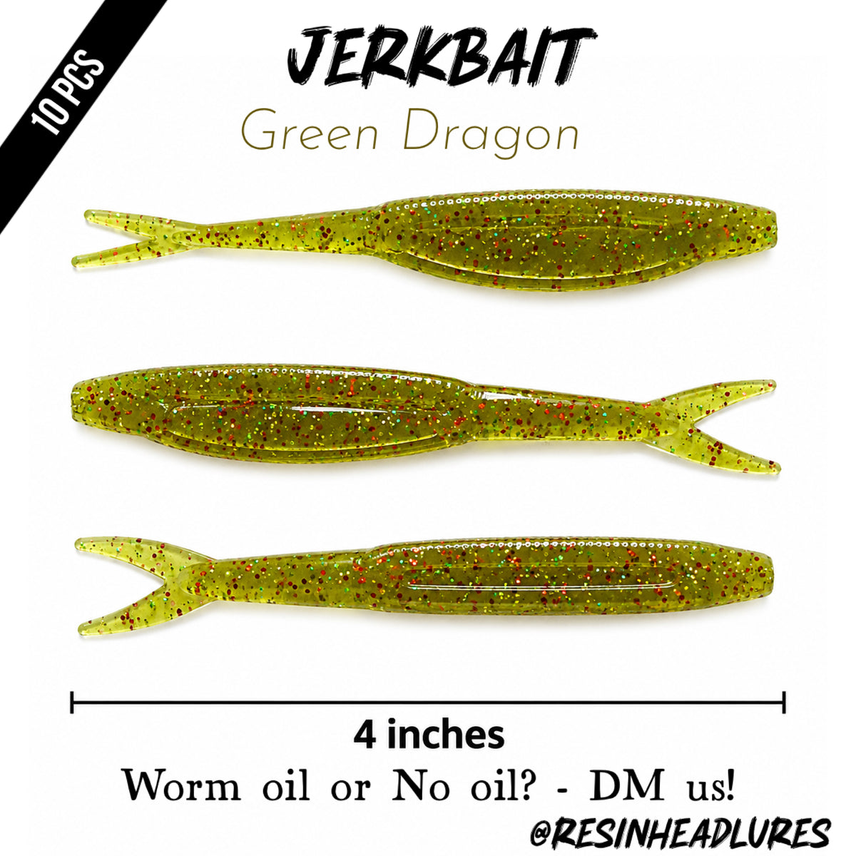 4” Handmade Jerkbait Soft Plastic Fishing Lures – Freshwater & Saltwater Bait for Bass, Walleye, Trout, Redfish, Snook & More