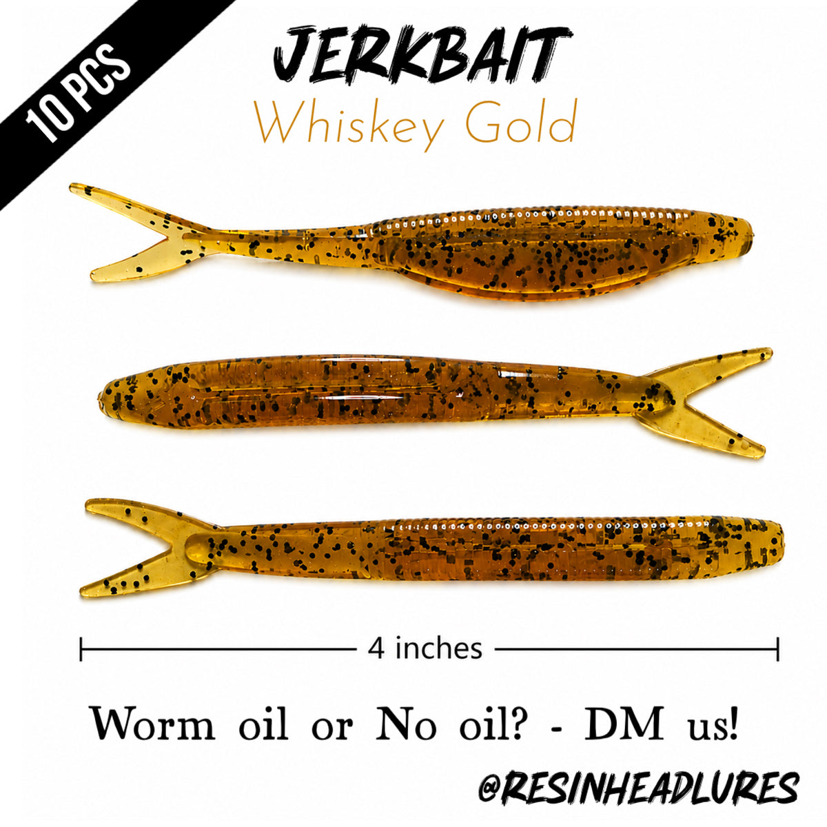 4” Handmade Jerkbait Soft Plastic Fishing Lures – Freshwater & Saltwater Bait for Bass, Walleye, Trout, Redfish, Snook & More