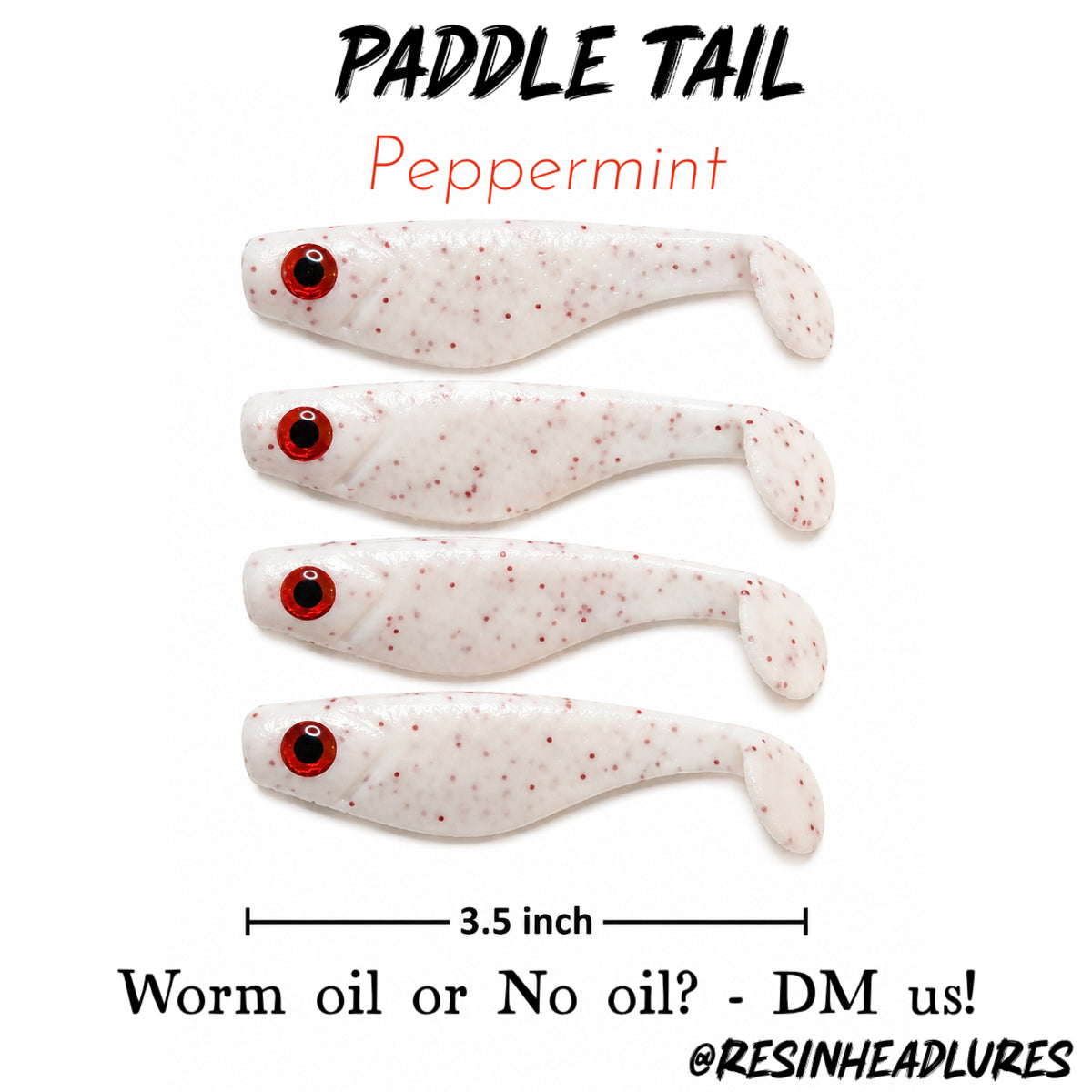 (4 pcs) 3.5” Handmade Paddle Tail Soft Plastic Fishing Lures – Freshwater & Saltwater Bait for Bass, Walleye, Trout, Redfish, Snook & More