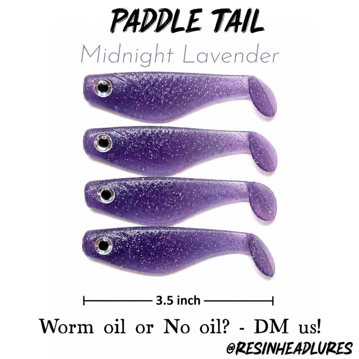 (4 pcs) 3.5” Handmade Paddle Tail Soft Plastic Fishing Lures – Freshwater & Saltwater Bait for Bass, Walleye, Trout, Redfish, Snook & More