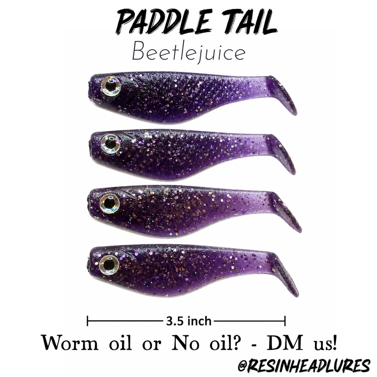 (4 pcs) 3.5” Handmade Paddle Tail Soft Plastic Fishing Lures – Freshwater & Saltwater Bait for Bass, Walleye, Trout, Redfish, Snook & More