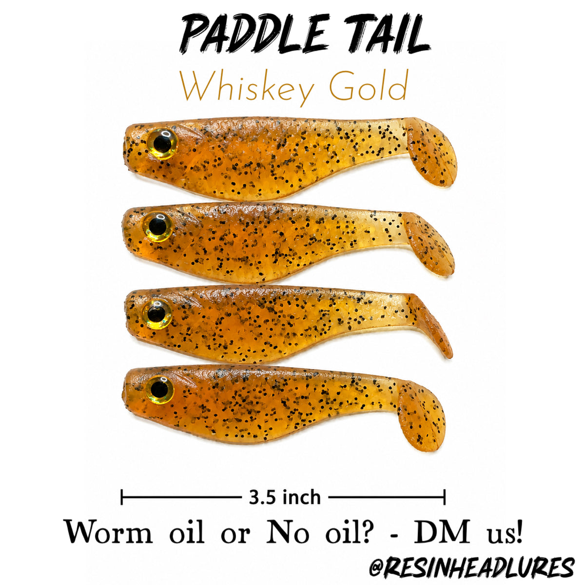 (4 pcs) 3.5” Handmade Paddle Tail Soft Plastic Fishing Lures – Freshwater & Saltwater Bait for Bass, Walleye, Trout, Redfish, Snook & More