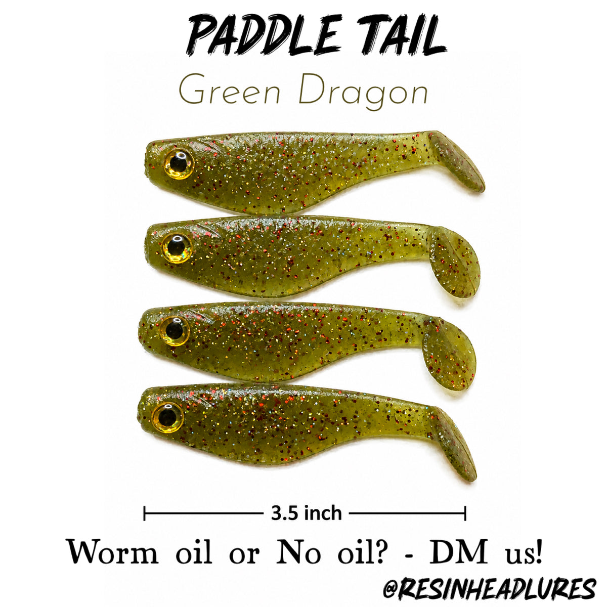 (4 pcs) 3.5” Handmade Paddle Tail Soft Plastic Fishing Lures – Freshwater & Saltwater Bait for Bass, Walleye, Trout, Redfish, Snook & More